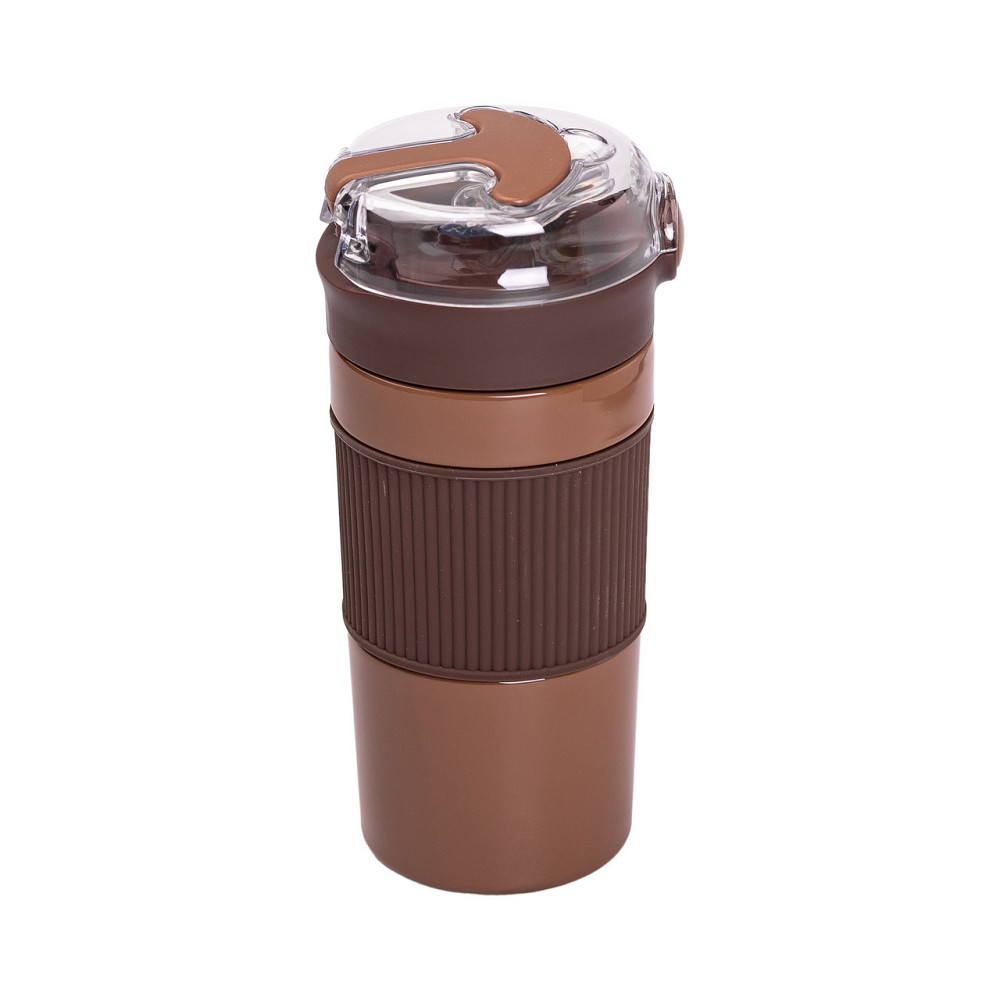 Термочашка з трубочкою 400 мл Коричневий HPGM3001BR Київ - фото 2
