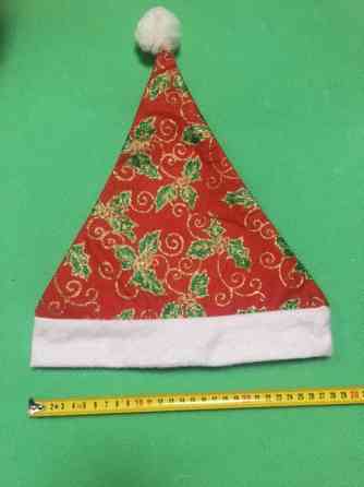 Новогодняя шапка с листочками блестящая для детей и взрослых - размер окружности около 56 см, текстиль Киев