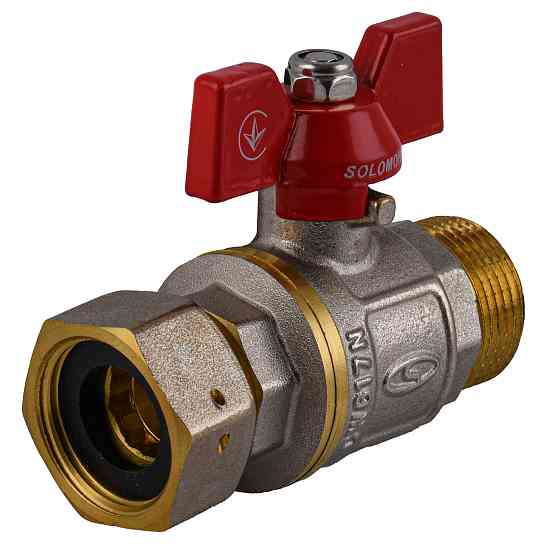 Кран кульовий прямий з накидною гайкою SOLOMON 3/4″ ЗВ PN40 (V5003-S) Тернопіль