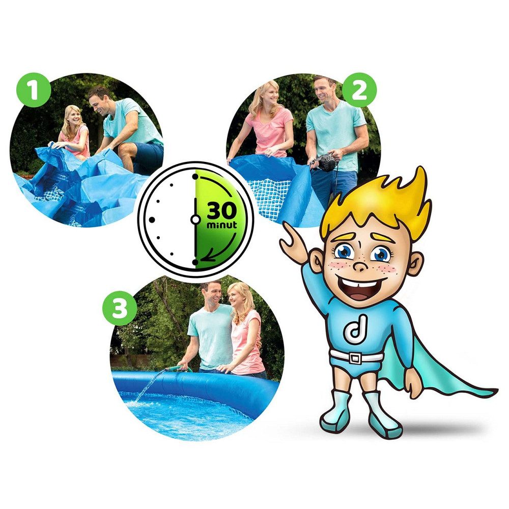 Басейн надувний 15в1 INTEX 28142, 396 x 84 см + машина для створення бульбашок Київ - фото 6