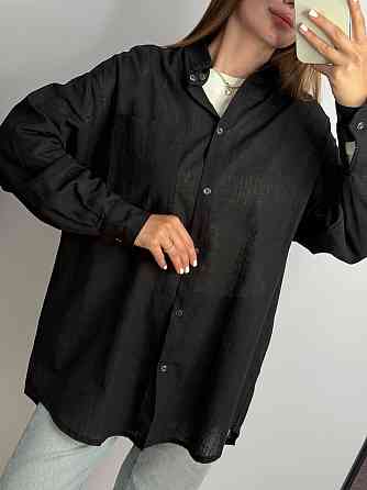 Жіноча літня сорочка oversize Чорний, L/2XL Харків