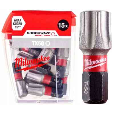 Набір біт Milwaukee SHOCKWAVE, TX50, 25мм, 15шт (4932430892) Вінниця