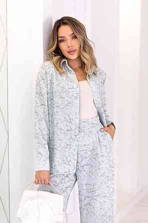 Жіночий легкий прогулянковий костюм: сорочка та штани американський креп Блакитний, 46/48 Одеса