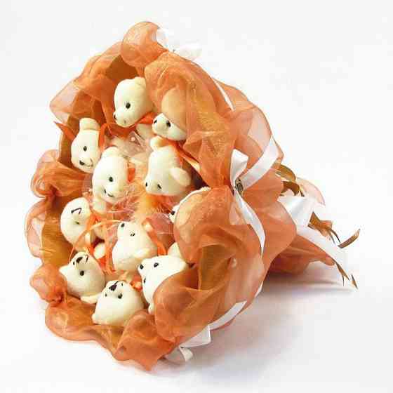 Букет из мягких игрушек 11 мишек 5283IT терракотовый Винница