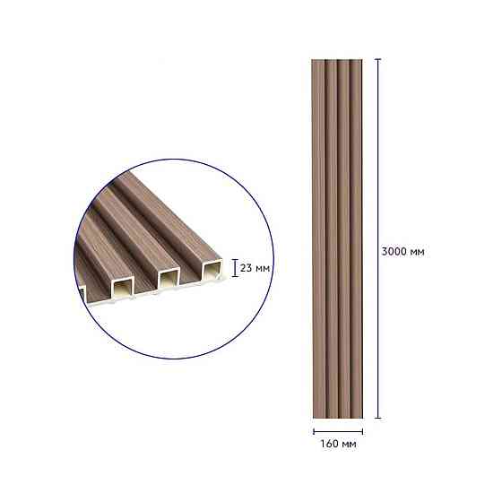 Рейка декоративная WPC стеновая 3000х160х23мм Светлый орех SW-00001853 Днепр