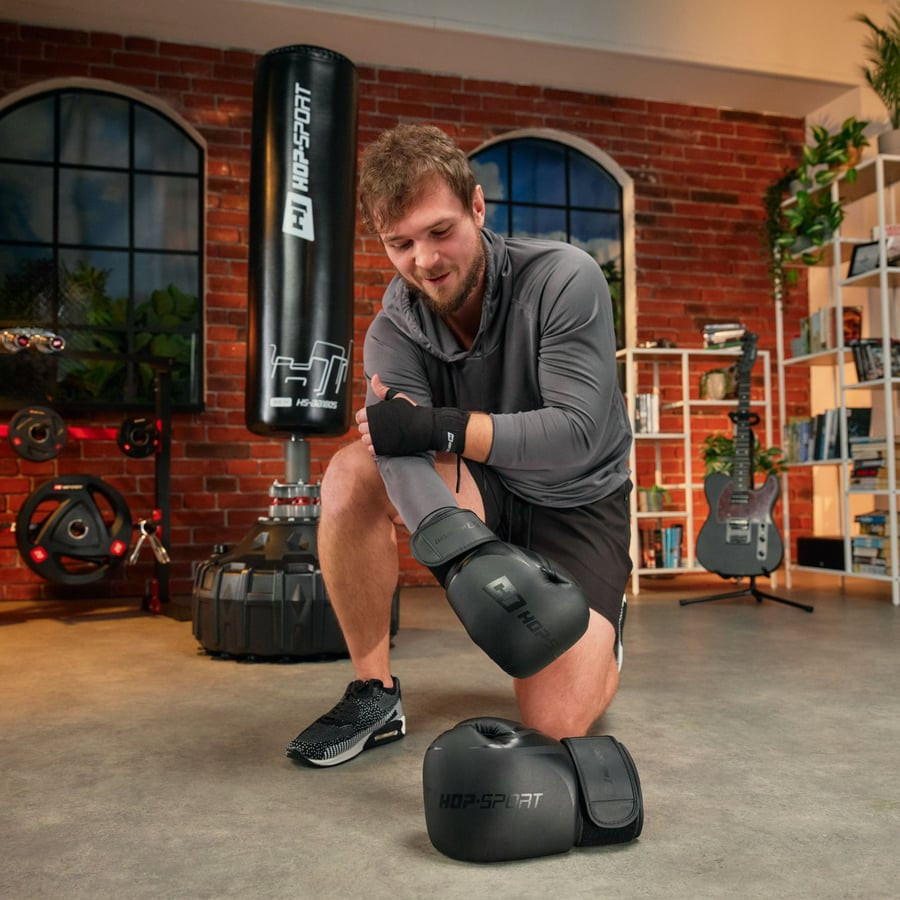 Боксерські рукавиці Hop-Sport HS-BG12 12oz чорні Київ - фото 3