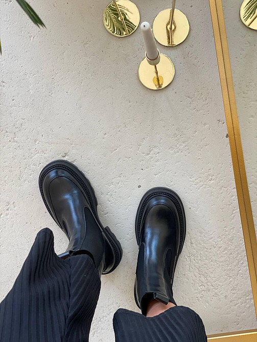 Черевики жіночі KATI SHOES чорні натуральна шкіра зима висота 19 см (5712) Коломыя - изображение 5