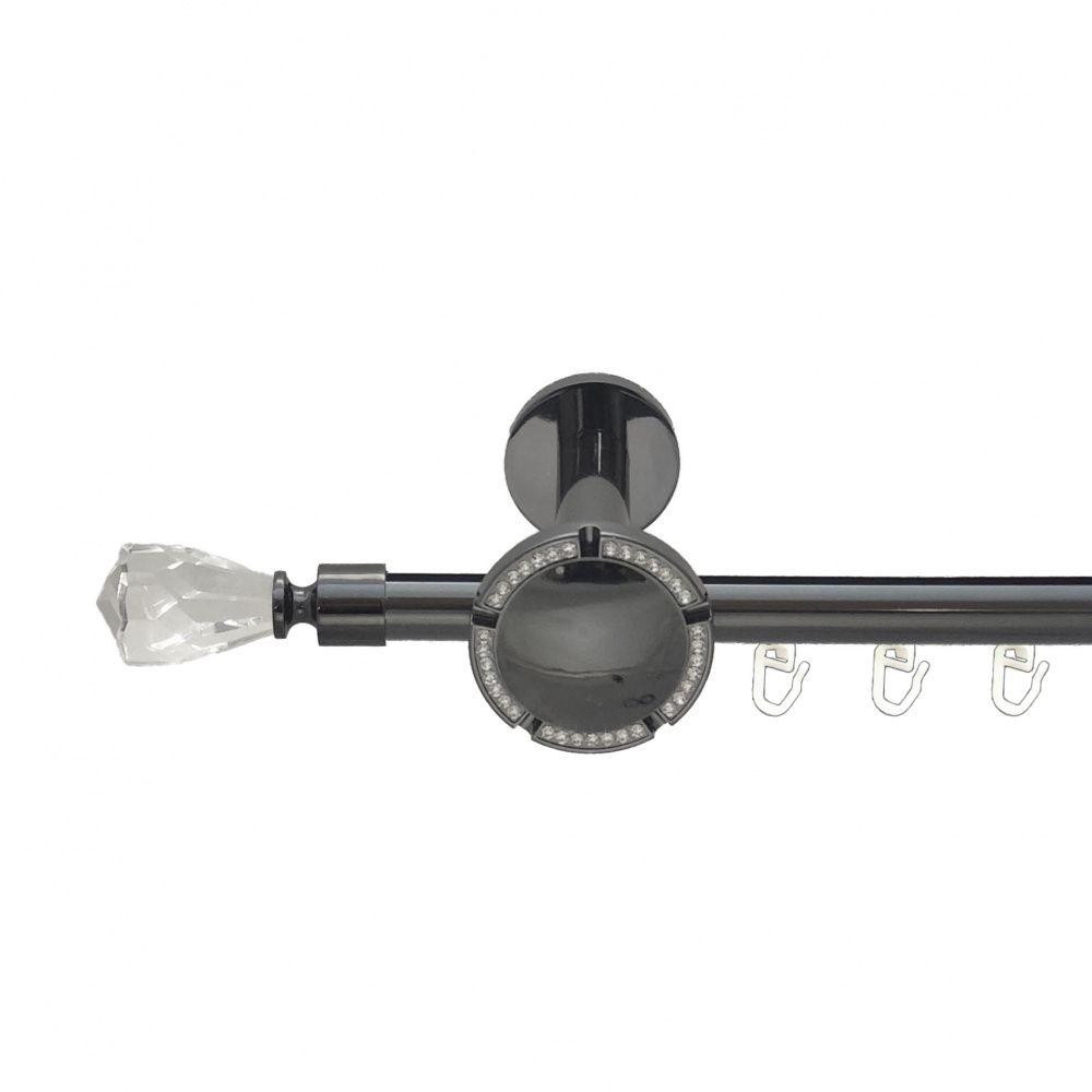 Карниз Orvit Лучетта металевий однорядний розета реверс фламо профільна труба  Онікс 19 мм 160 см (6678859) Львів - фото 1