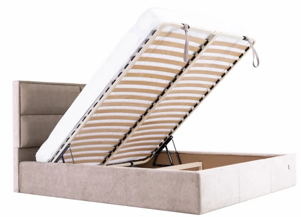 Ліжко Двоспальне Sheffield Comfort 180 х 190 см Місті Milk З підйомним механізмом та нішою для білизни Бежевий Київ - фото 7