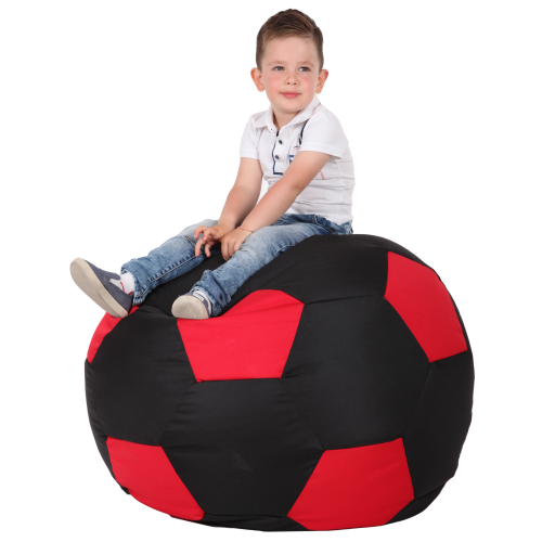 Крісло-мішок М'яч Хатка середній Чорний з червоним Київ