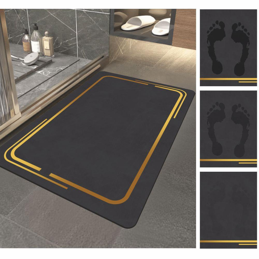 Суперпоглощающий Диатомитовый Коврик Aquarius для ванной 50 х 80 см Графитовый Мрамор Буча - изображение 3