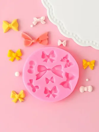 Силиконовый молд Бантики 88 мм розовый Киев