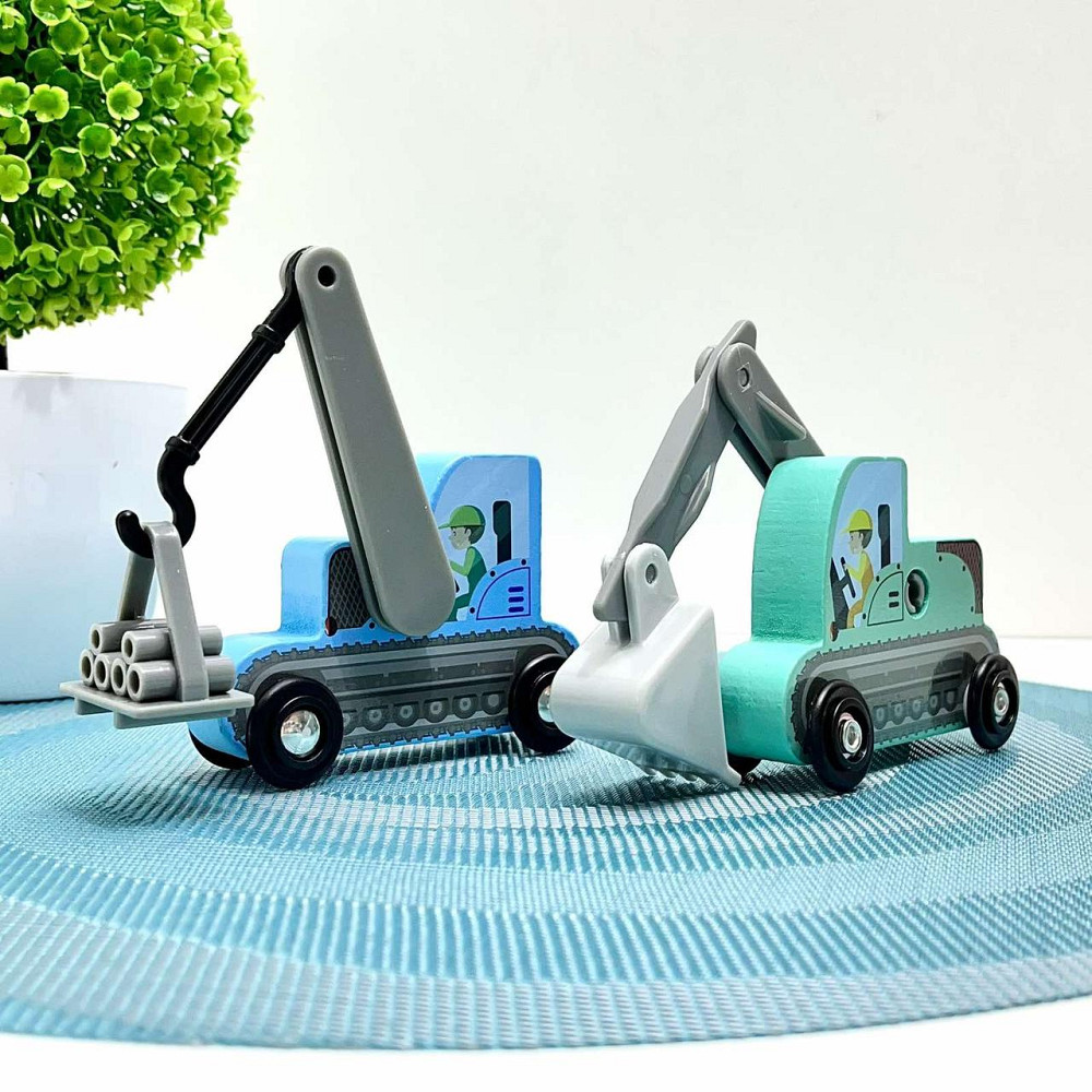 Будівельні машинки 4FUN Game Club Wood 7шт дерев'яні (76523) Чернигов - изображение 2