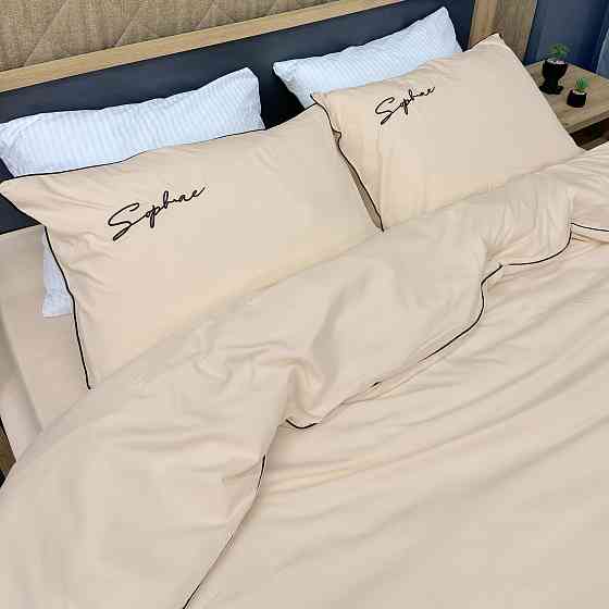 Комплект постільної білизни Сатин, Євро 200х230 Айворі (88-148) Київ