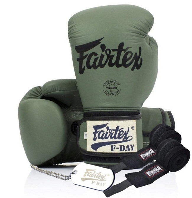 Боксерські рукавиці Fairtex BGV11 Green 14 унцій (бинти в комплекті) Каменское - изображение 1