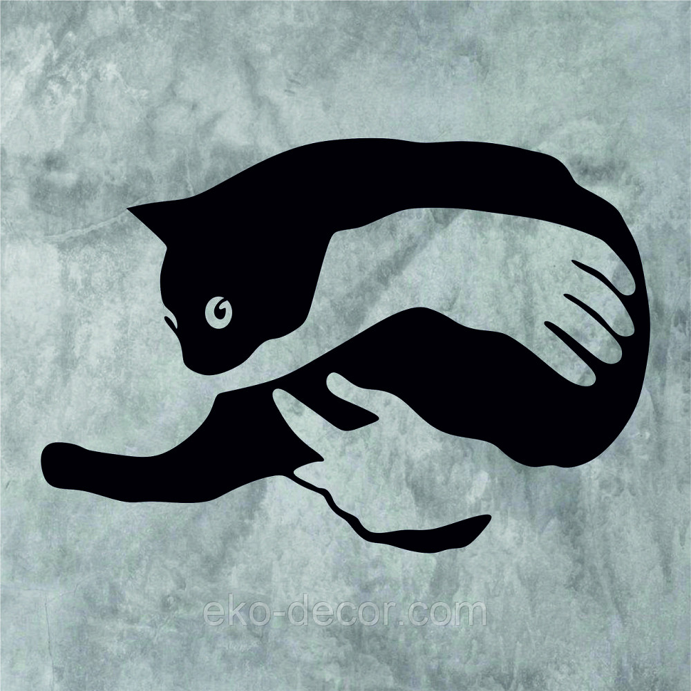 Декоративное настенное Панно  «Кот-руки» Декор на стену 70*47 см, Черный Киев - изображение 4