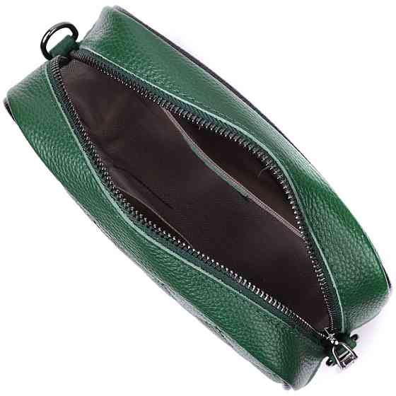 Сумка через плече на одне відділення з натуральної шкіри Vintage 22384 Зелена Київ