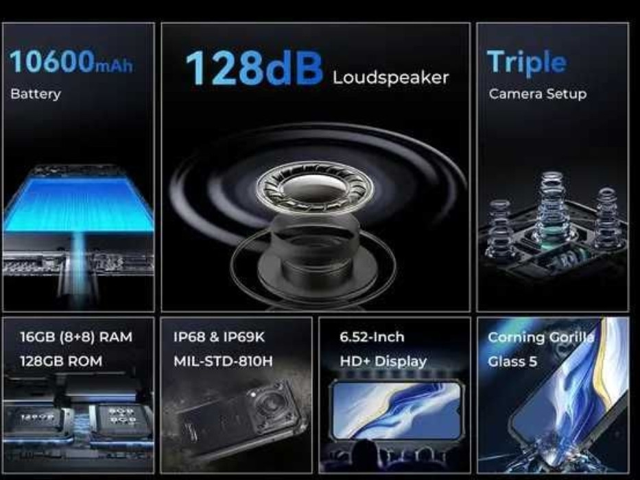 Смартфон Oukitel WP36 8/128Gb Black Громкий динамик 128Дб NFC 10600mAh. Киев - изображение 3