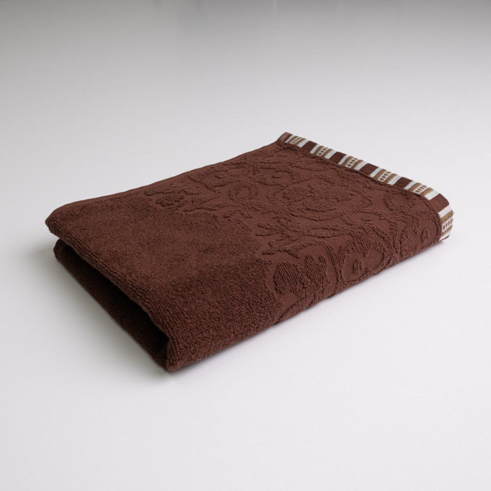 Махровое полотенце с орнаментом GM Textile 50х90см 400г/м2 (Коричневый) Сумы - изображение 1
