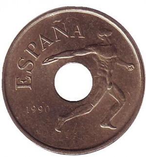 Літні Олімпійські ігри в Барселоні 1992. Монета 25 песет. 1990 рік, Іспанія.(Г) Полтава - фото 1