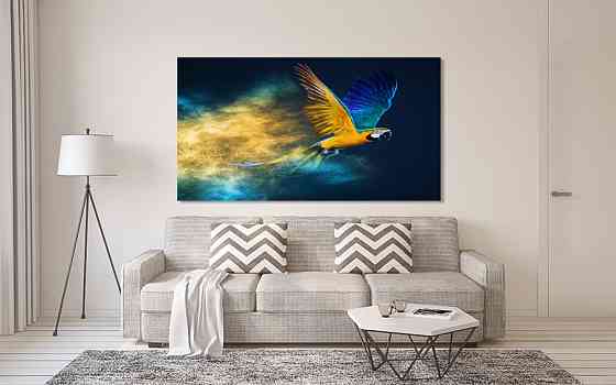 Картина полотно у вітальню / спальню  Пташка Папуга   MLP_385 ( 60х30см ) 80х160см Київ