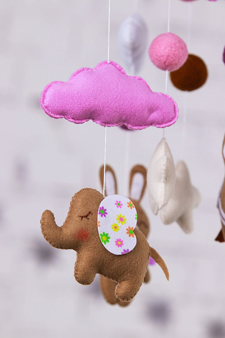 Дитячий музичний мобіль на ліжечко для немовлят WooolyWool «Лавандові сни» з 35 мелодіями (М021) Київ - фото 5