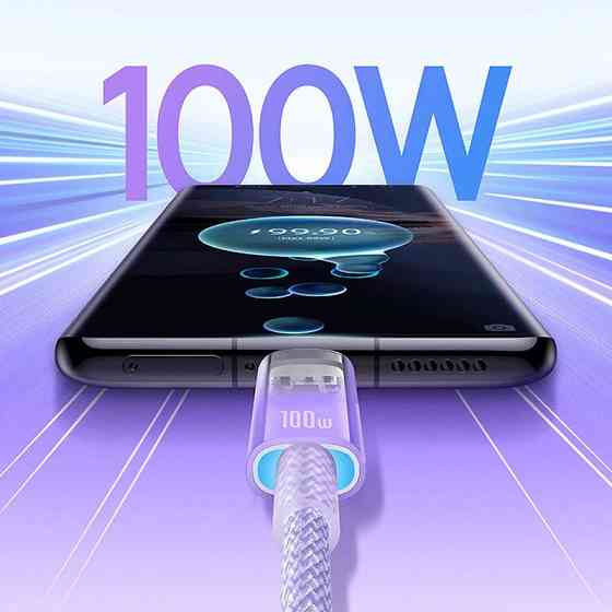 Кабель Baseus Explorer 100W USB-C, 1м, фиолетовый Киев