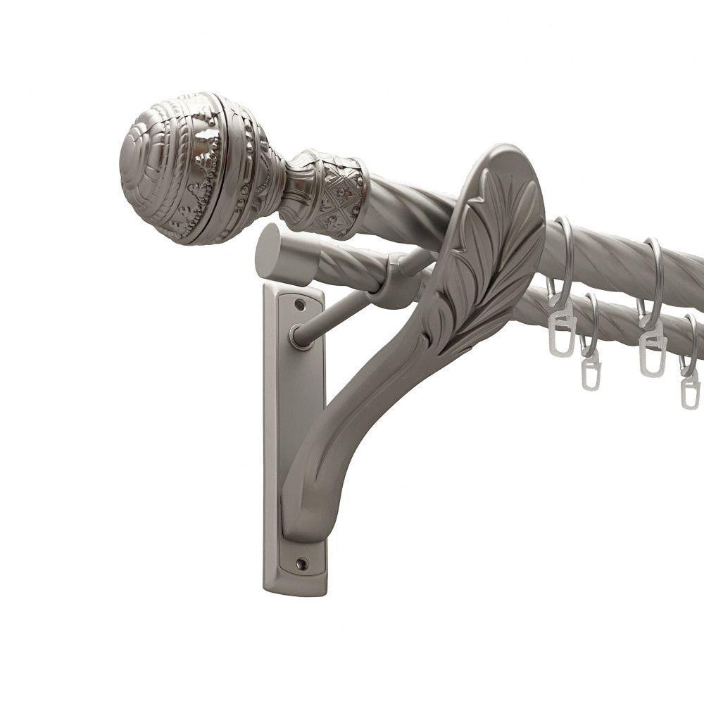 Карниз Orvit Арабеска металевий дворядний ретро скручена труба кільце металеве Сатин 25\19 мм 240 см (00-00011457) Львів - фото 1