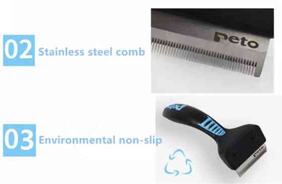 Расческа для кошек и собак Peto, щетка для животных, цвет голубой, размер 16*8см Киев