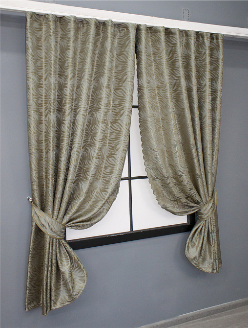 Комплект коротких штор VR-Textil Жакард Magic № 1605ш Бежевий 145х170 см 2 шт (35-0249) Киев - изображение 2