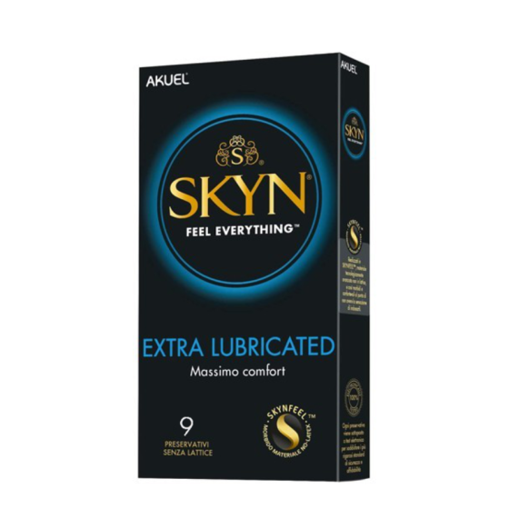 Презервативы безлатексные (полиизопрен) Skyn Extra Lubricated, с дополнительной смазкой, 9 шт. Sex Aura Київ