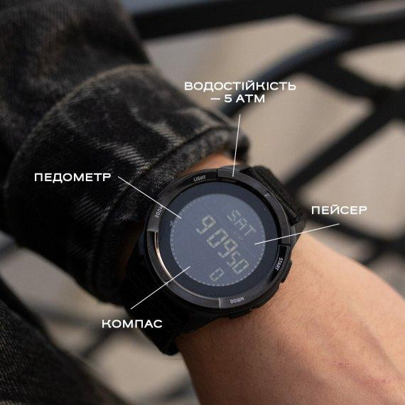 Чоловічий наручний тактичний годинник North Edge Alps (2 ремінці) Чорний Вінниця - фото 11