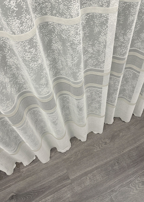 Тюль жакард мармур, колекція "Cale" колір кремовий 1553т Київ - фото 6
