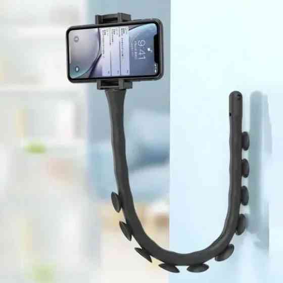 Гибкий держатель для телефона с присосками универсальный Cute Worm Lazy Holder. Цвет: черный IG-70 Львов