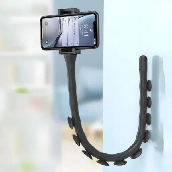 Гибкий держатель для телефона с присосками универсальный Cute Worm Lazy Holder. Цвет: черный IG-70 Львов - изображение 3