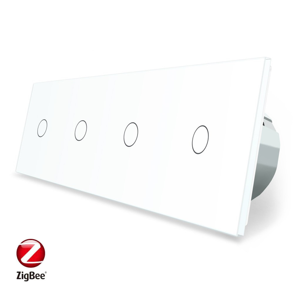 Розумний сенсорний ZigBee вимикач 4 сенсора (1-1-1-1) Livolo білий скло (VL-C704Z-11) Коломыя - изображение 7
