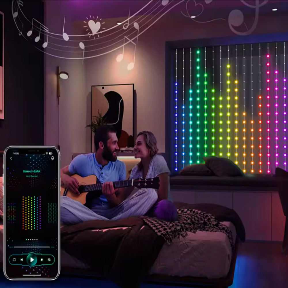 Смарт гірлянда штора від USB,2x2м,SFK 07,Різнокольорова SBR Київ - фото 6