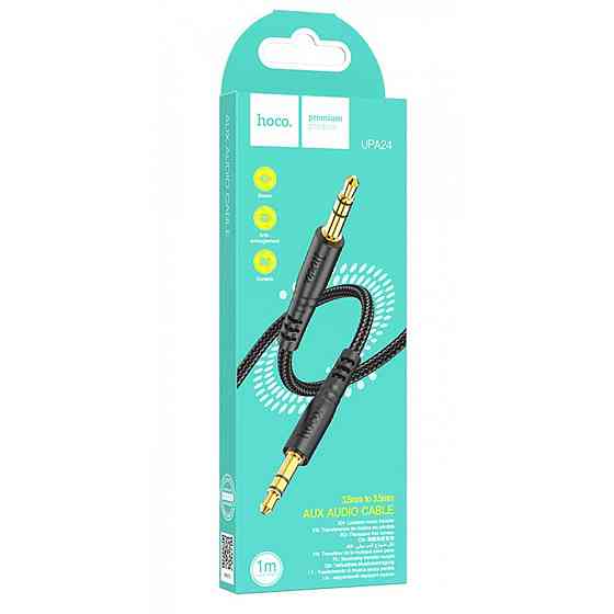 Аудіокабель HOCO UPA24 Smooth чорний Київ
