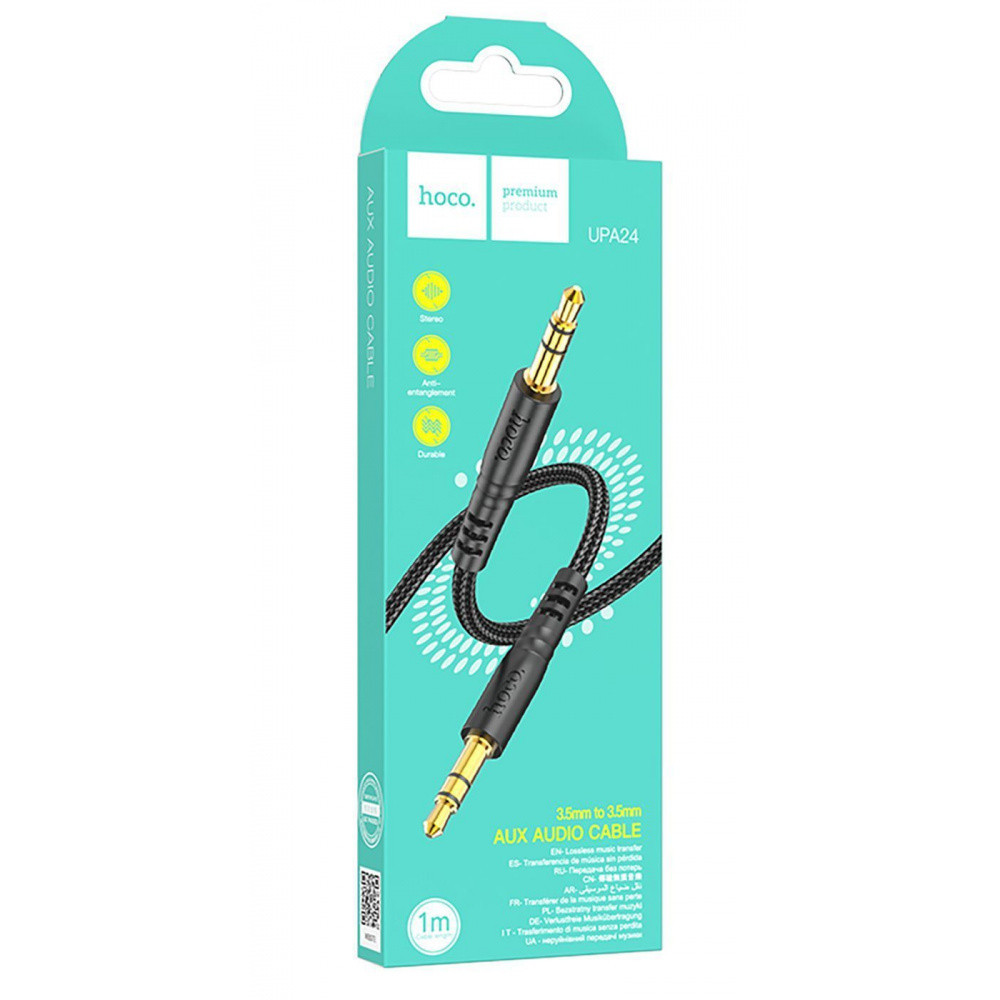 Аудиокабель HOCO UPA24 Smooth черный Киев - изображение 5