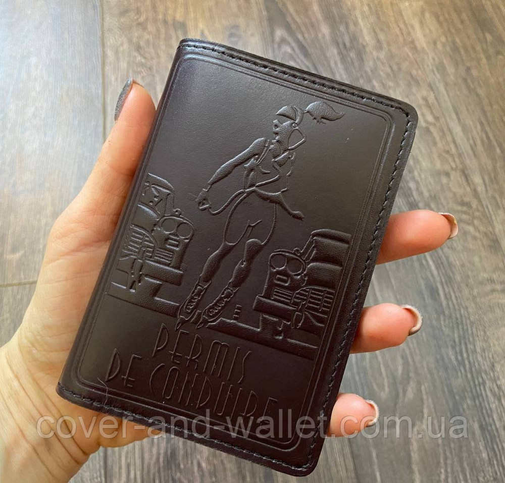 Жіноча шкіряна обкладинка для документів водія Київ - фото 6