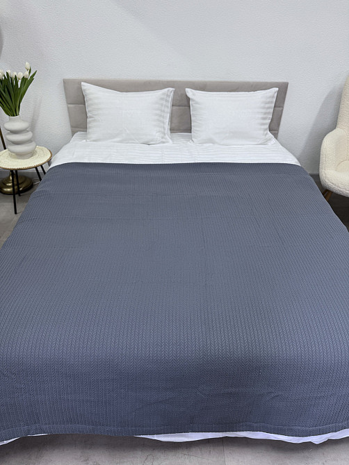 Ecotton Покривало Ecotton Pique 240х230 см натуральне сіре Grey в крафтовій подарунковій коробц Коломыя - изображение 2