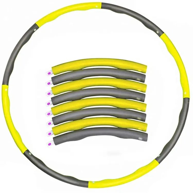 Обруч масажний Hoop для занятий фитнесом диаметр 95 см, цвет жёлтый Каменец-Подольский - изображение 1