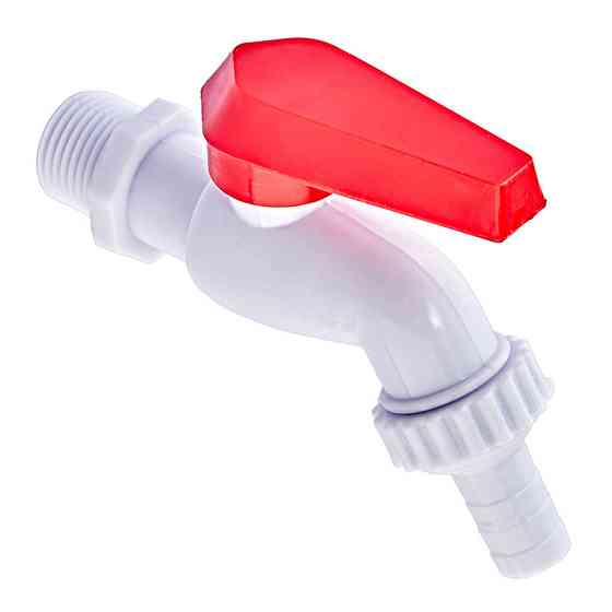 Кран поливочный PVC (White+red) Plamix PVI-1/2