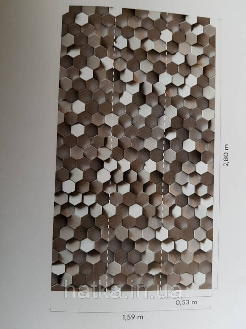 Обои виниловые Grandeco One roll one motif 2 A34701 панно лофт геометрия 3д фигуры многоугольники Киев - изображение 2