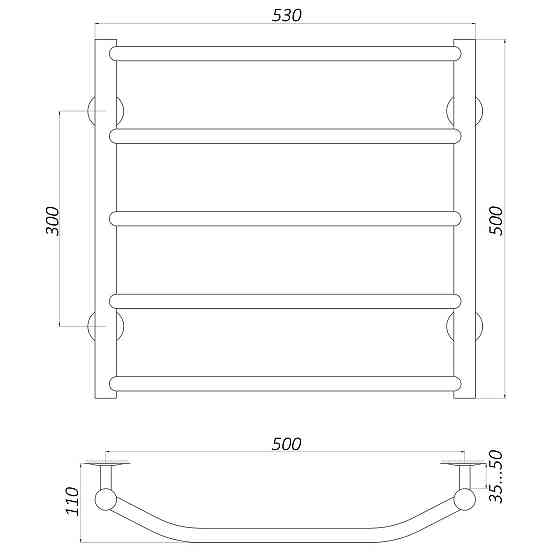 Рушникосушарка UNIO LT W 500-500-5 Драбинка Трапеція вода (000020643) Київ