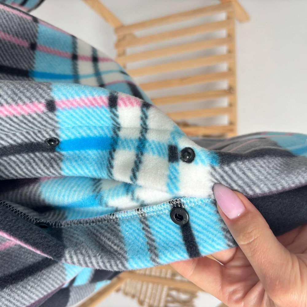 Тепла жіноча флісова сорочка-пальто в рожеву клітинку клітинку з капюшоном Кам'янець-Подільський - фото 7