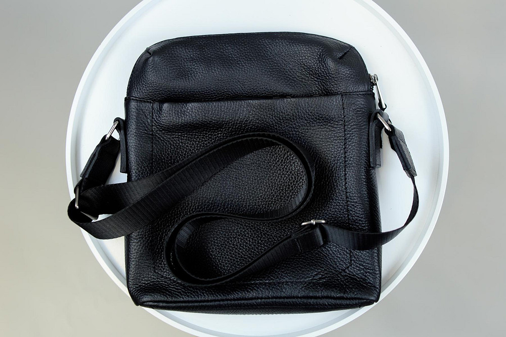Сумка-мессенджер из натуральной кожи, сумка через плечо мужская SKILL Tablet (Черная) Сумы - изображение 5