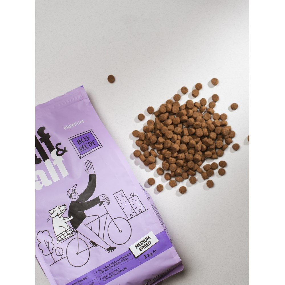 Сухой корм Half&Half для взрослых собак средних пород, с говядиной, 2 кг Винница - изображение 5