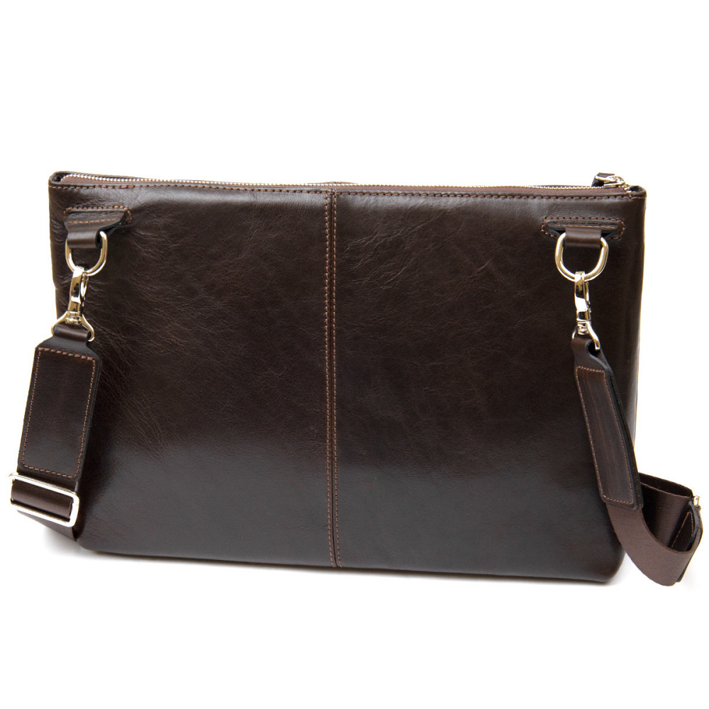 Кожаная мужская прямоугольная сумка для ноутбука GRANDE PELLE 11438 Коричневый Киев - изображение 2