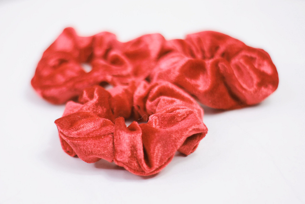 Гумка для волосся велюрова Червоний Харків - фото 1